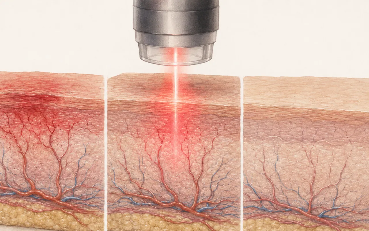 การปรับปรุงเส้นเลือดฝอยและรอยแดงด้วยเลเซอร์ V-Laser
