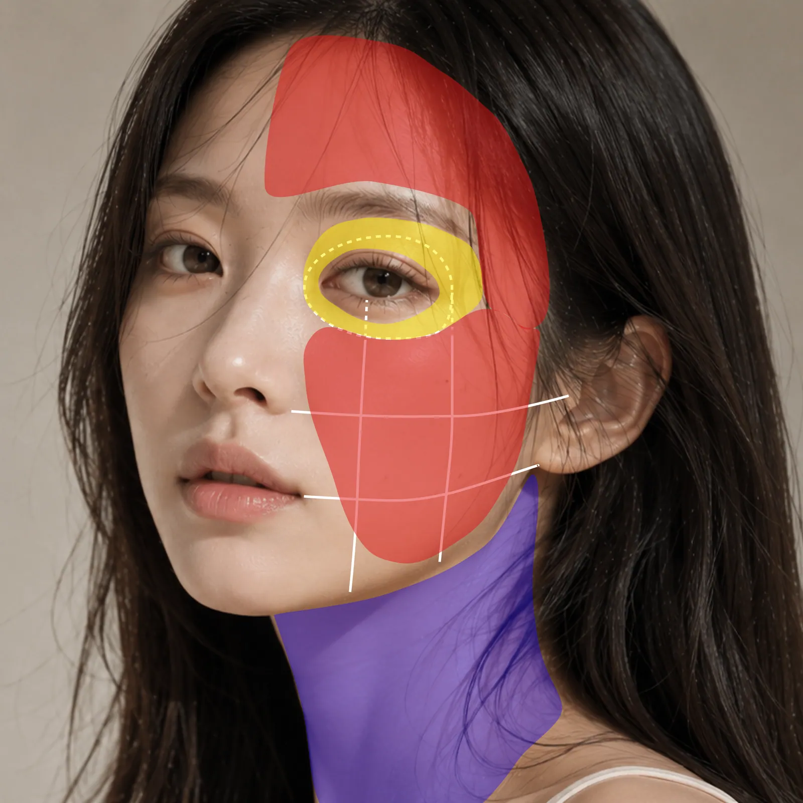 บริเวณที่ทำการรักษา THERMAGE FLX
