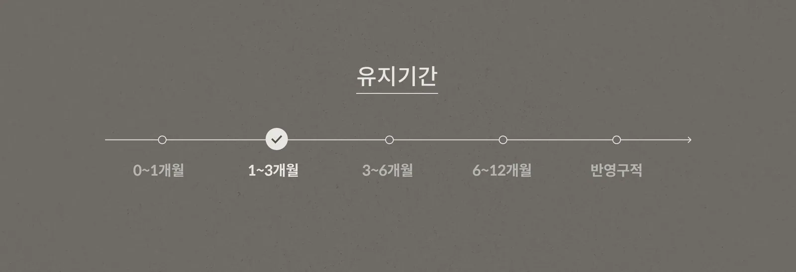 คำแนะนำเกี่ยวกับระยะเวลา: ระบุไว้ที่ 1–3 เดือน จาก 5 ขั้นตอน โดยมีช่วงตั้งแต่ 0–1 เดือน จนถึงกึ่งถาวร