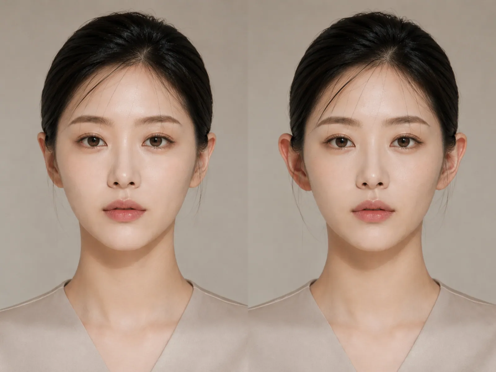 เปรียบเทียบความแตกต่างของความกว้างของใบหน้าเมื่อปรับมุมหู